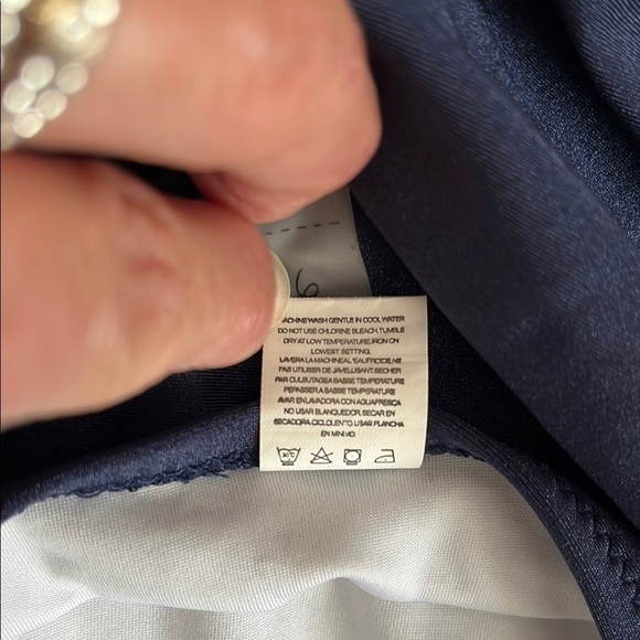 CUPSHE Navy Blue Halter One Piece Swimsuit, Size L - Picture 4 of 15